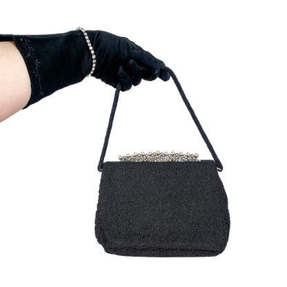 Vintage French Mirco Beaded Evening Bag with Pearls