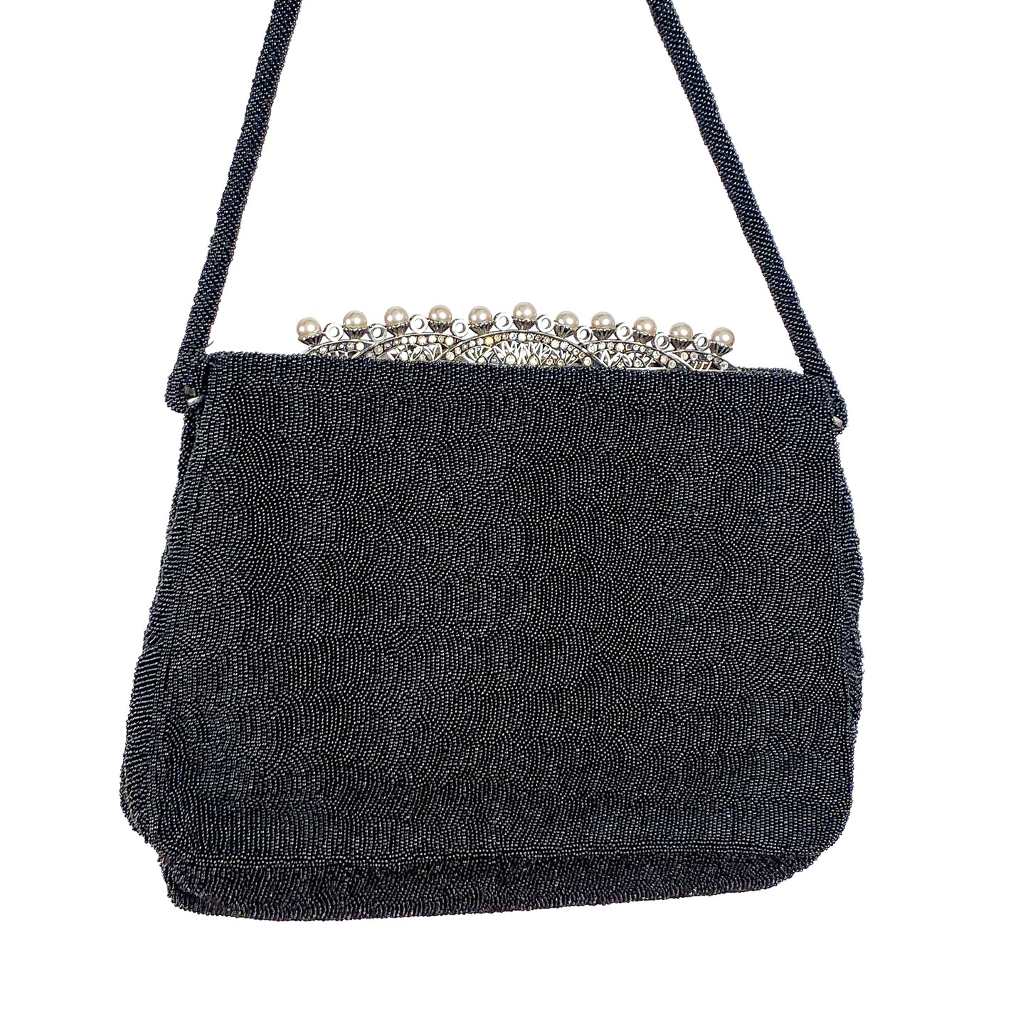 Vintage French Mirco Beaded Evening Bag with Pearls