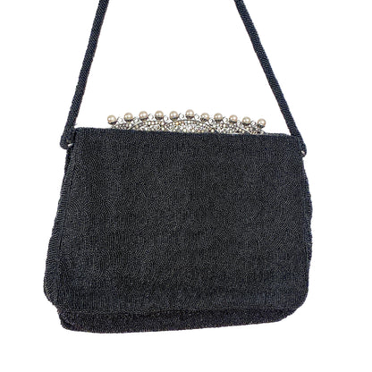 Vintage French Mirco Beaded Evening Bag with Pearls