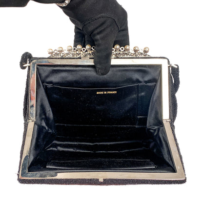 Vintage French Mirco Beaded Evening Bag with Pearls