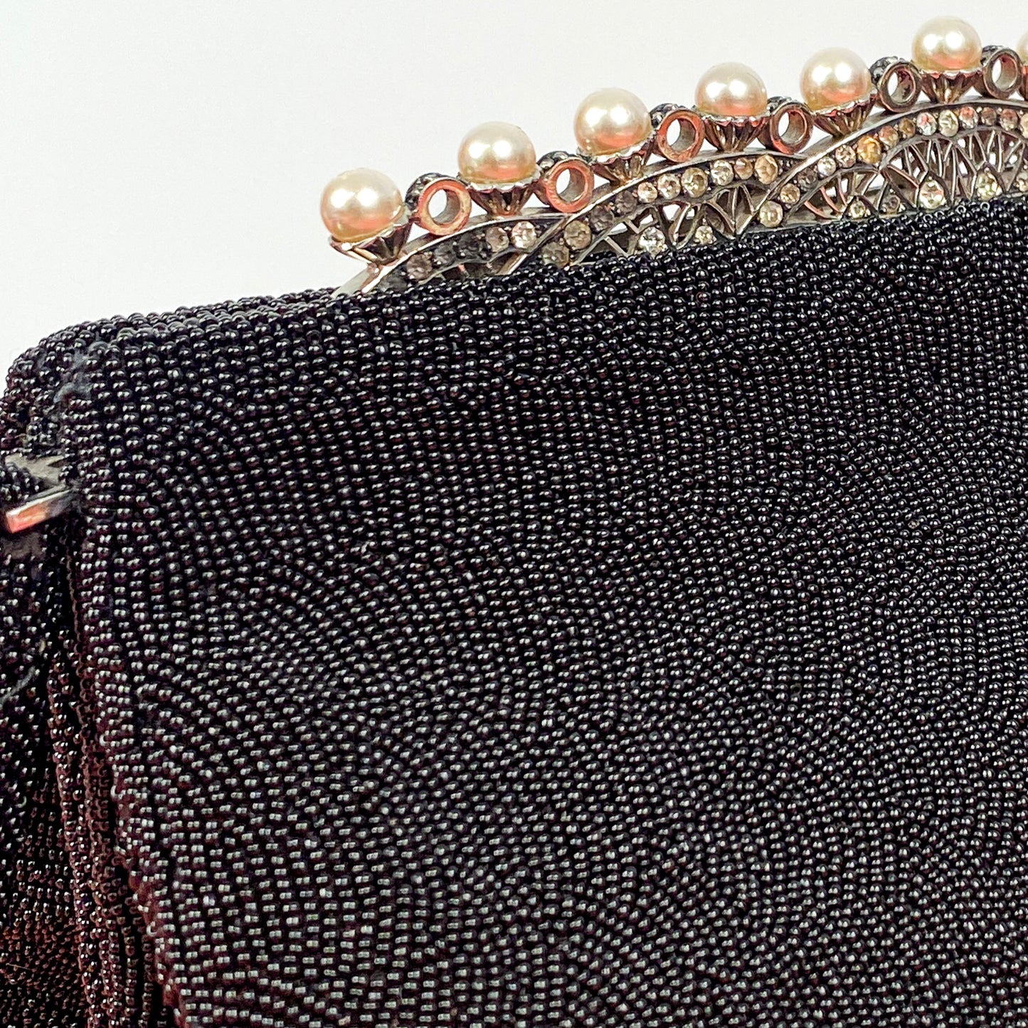 Vintage French Mirco Beaded Evening Bag with Pearls