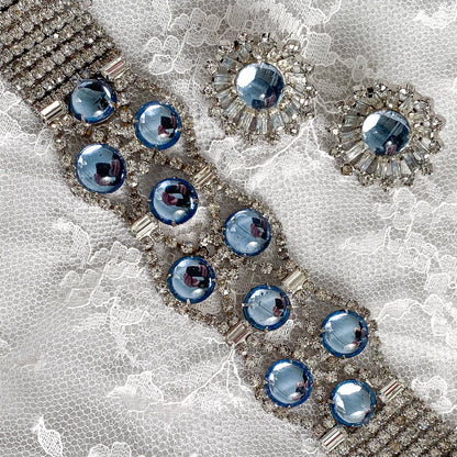 1950s Rhinestone and Matching Earring Set