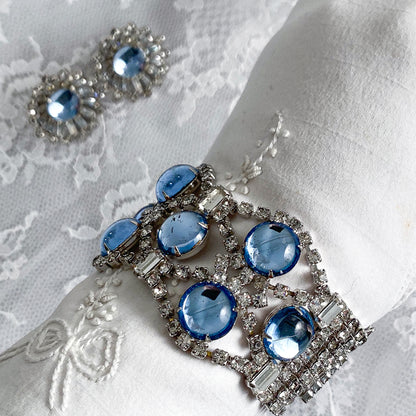 1950s Rhinestone and Matching Earring Set