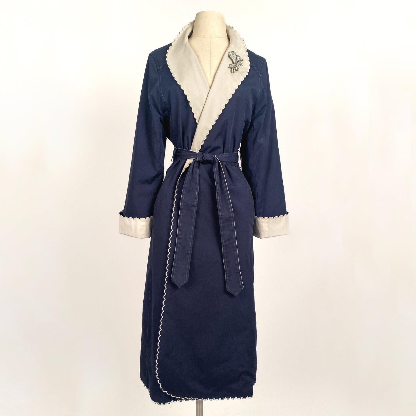 1970s Navy or White Reversible Trench Coat / OSFM