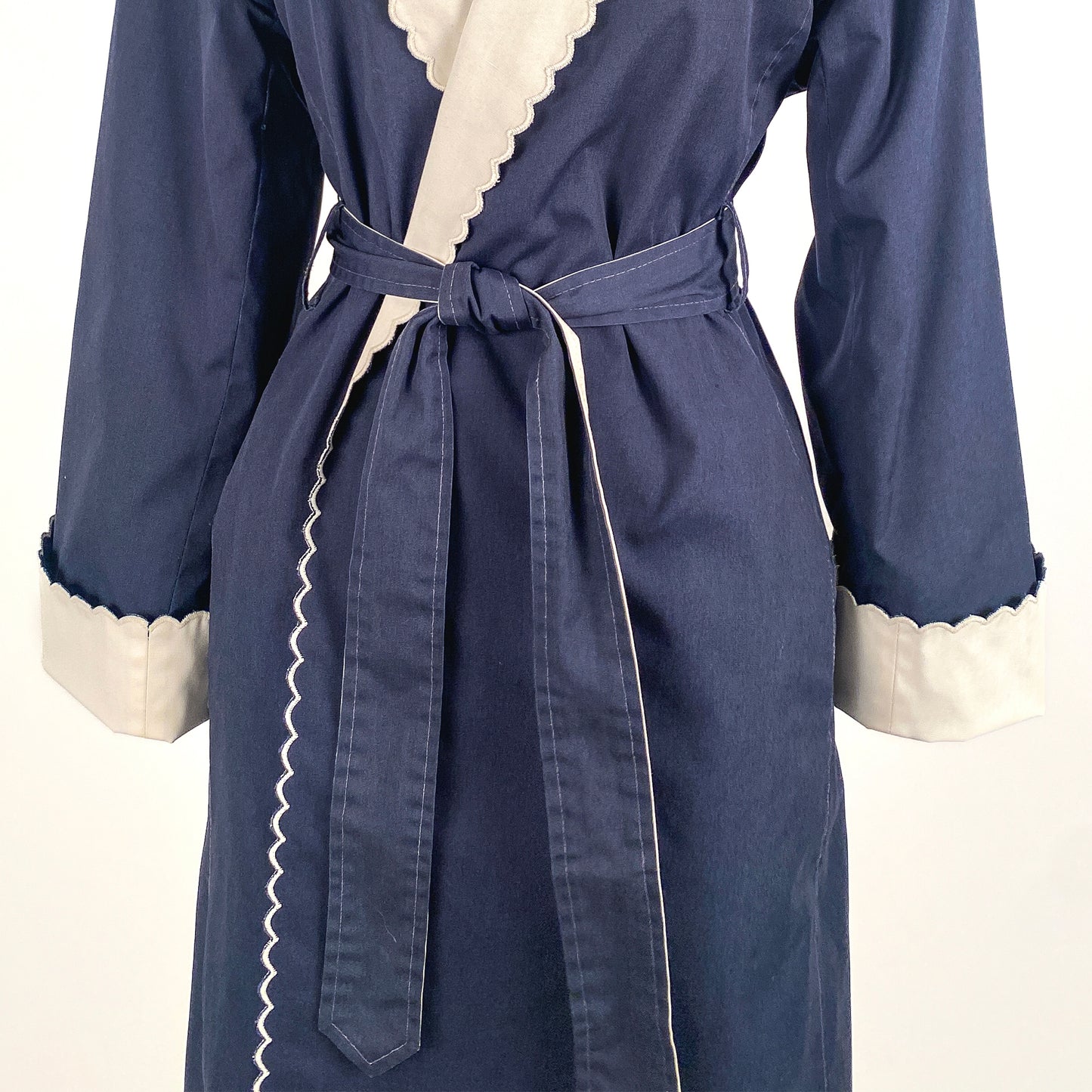 1970s Navy or White Reversible Trench Coat / OSFM