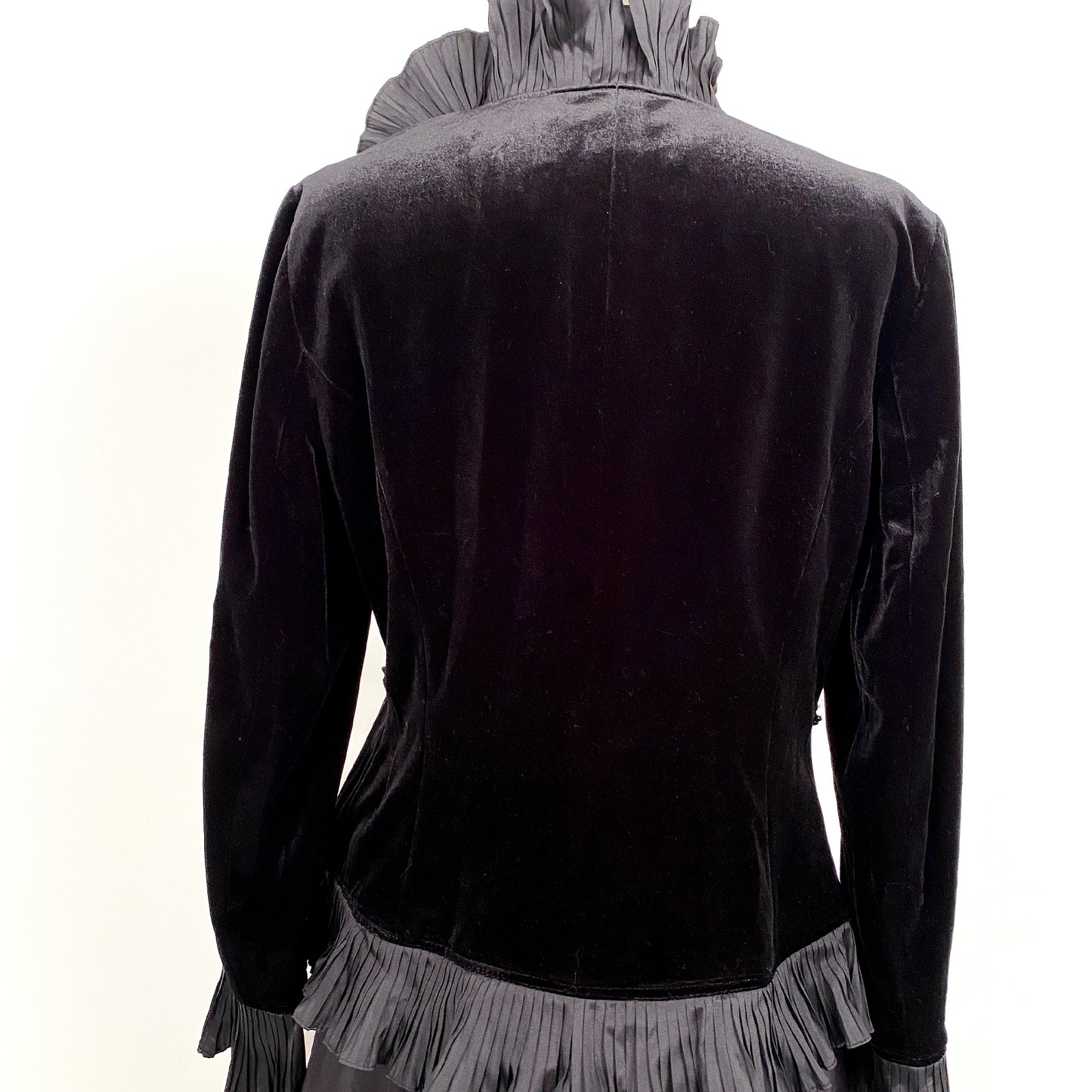 1980s Black Velvet Evening Top by Victor Costa / Bust 38