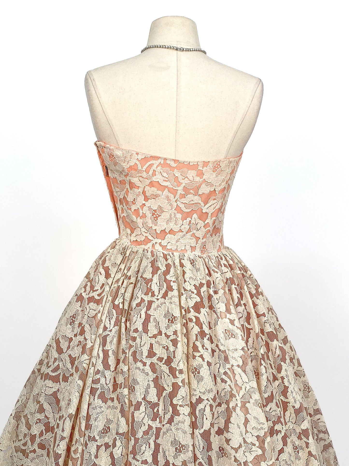 1950s Dreamy Lace & Tulle Party Dress / Waist 24