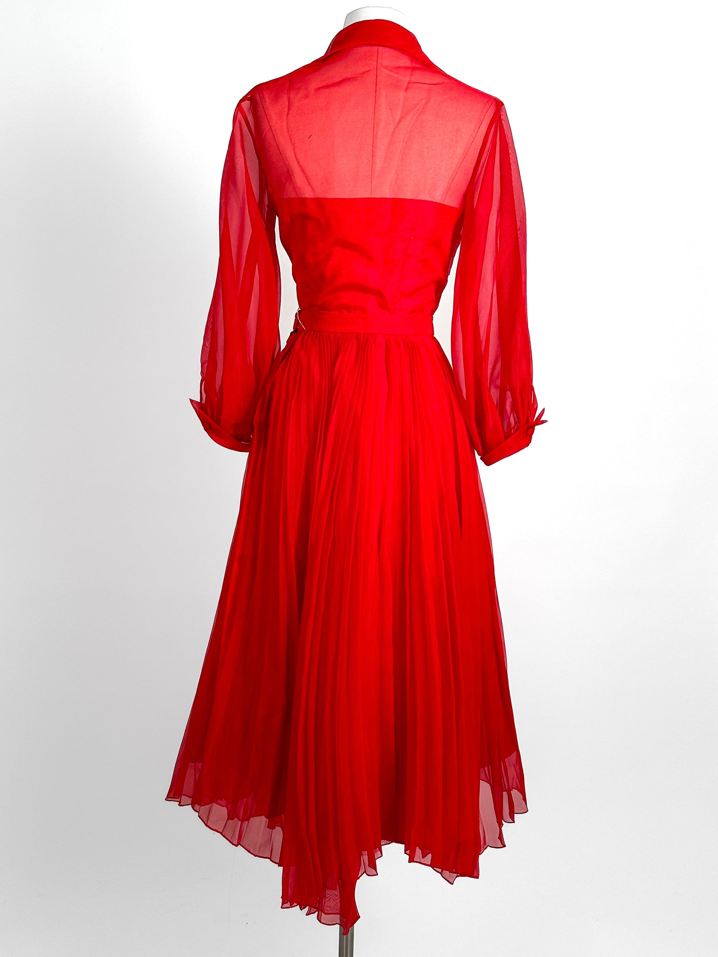 1950-60s Stunning Red Two-Piece Set / Waist 26