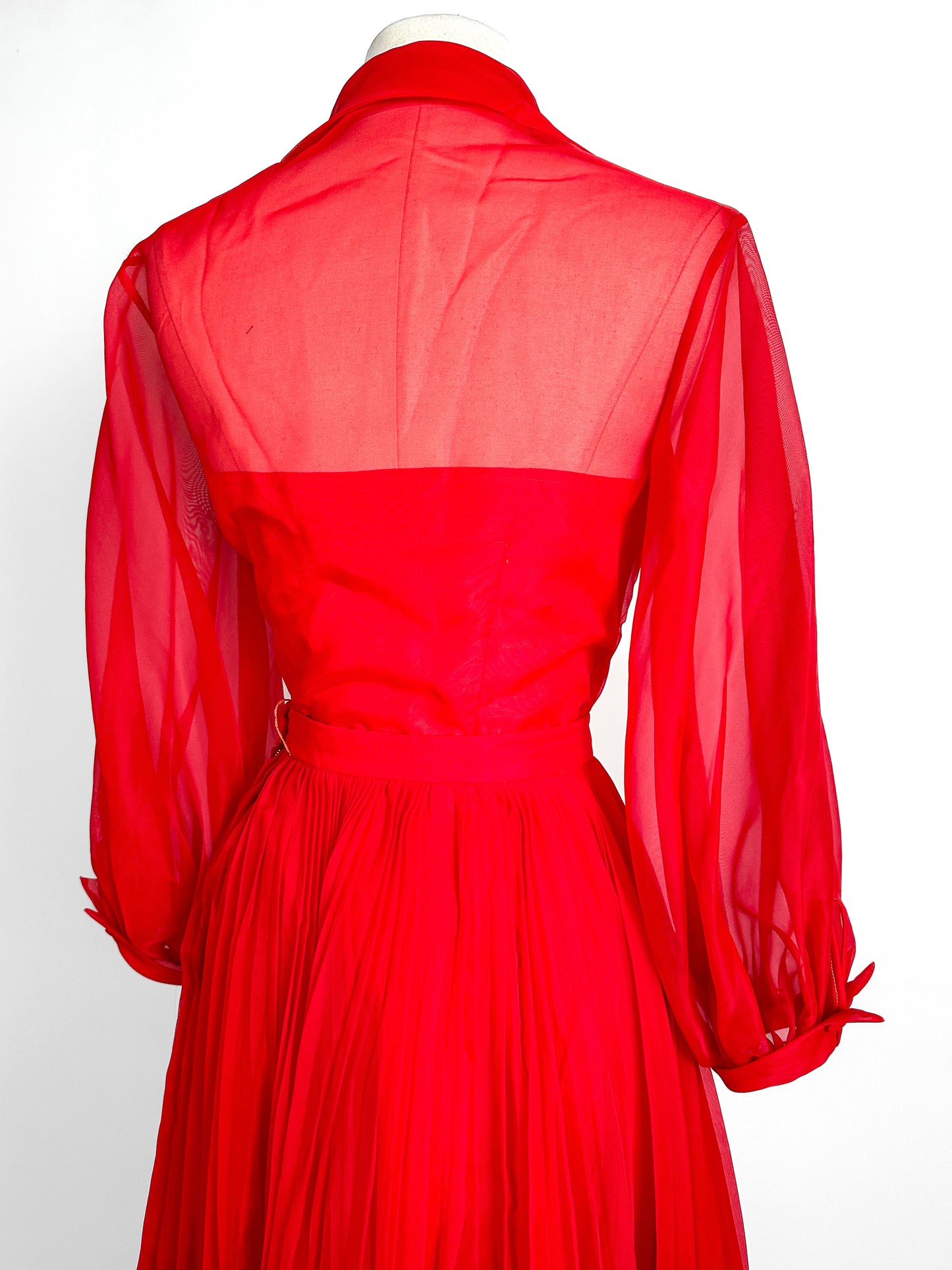 1950-60s Stunning Red Two-Piece Set / Waist 26