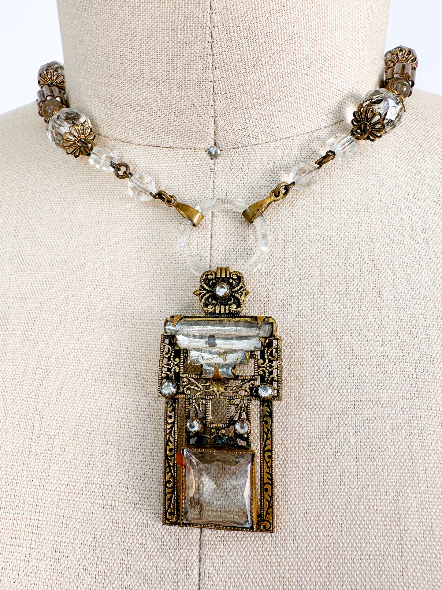 1920-30s Crystal Art Nouveau Necklace