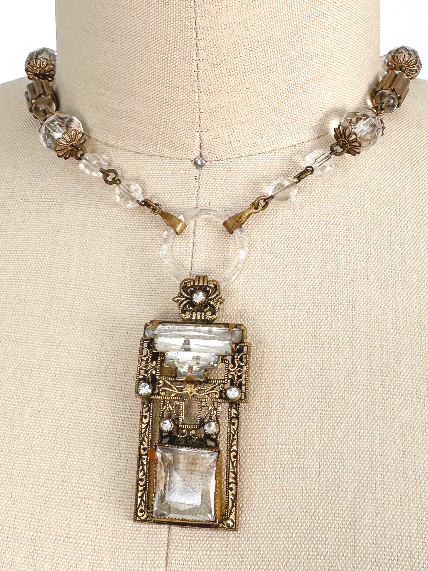1920-30s Crystal Art Nouveau Necklace
