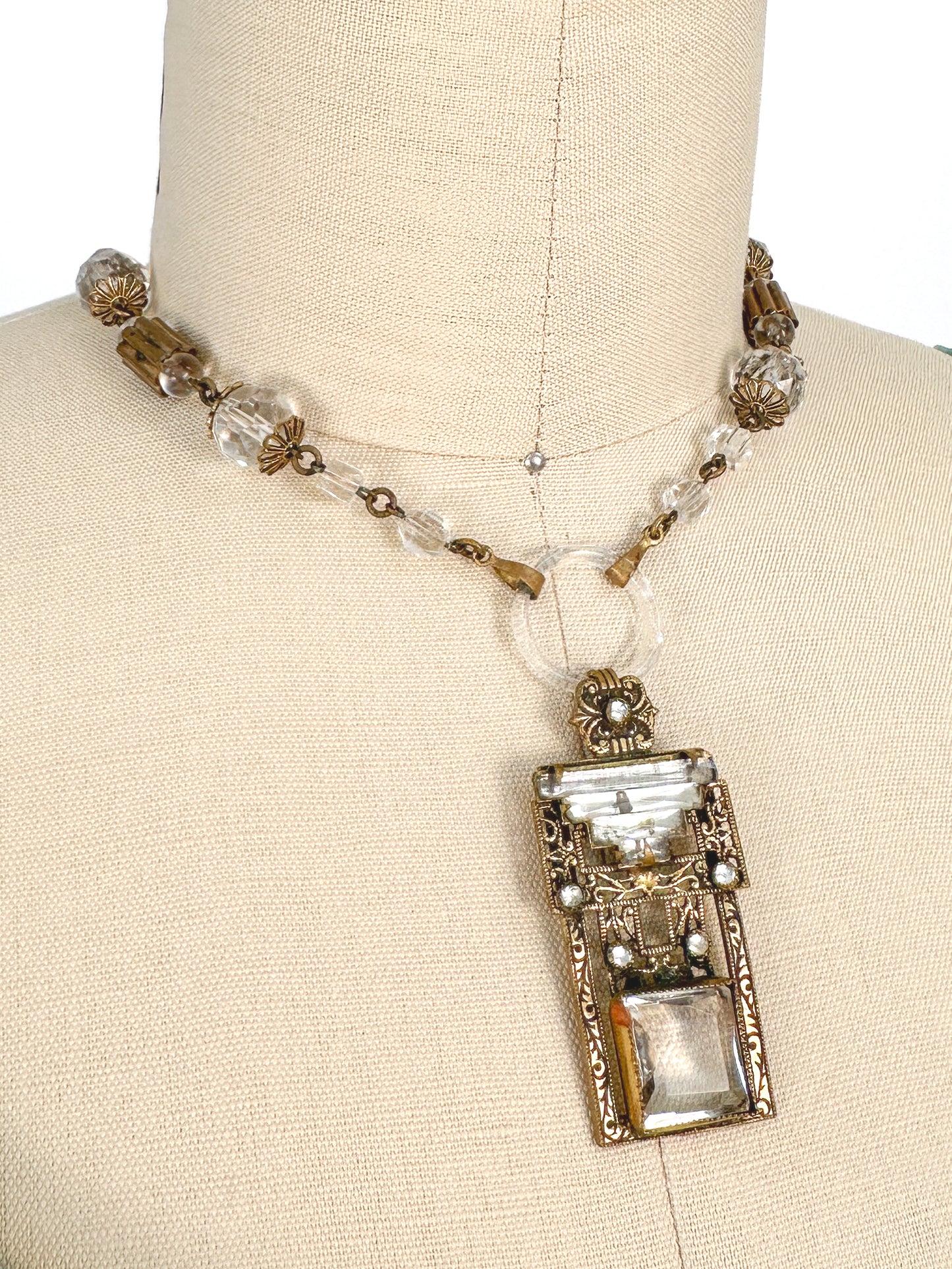 1920-30s Crystal Art Nouveau Necklace