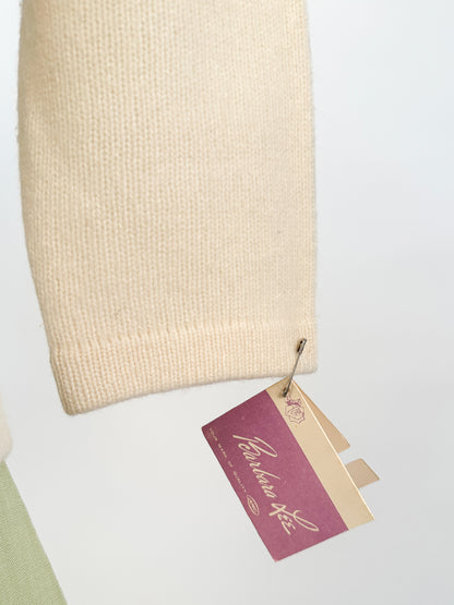 50s Wool and Angora Cardigan with Embroidered Flowers / Fits up to a Large