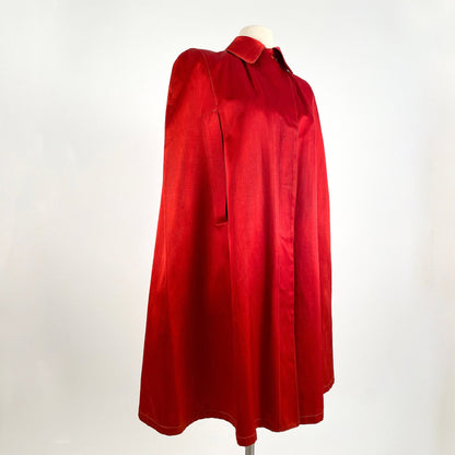 1930-40s Red Satin Cape by Aquatogs  / OSFM