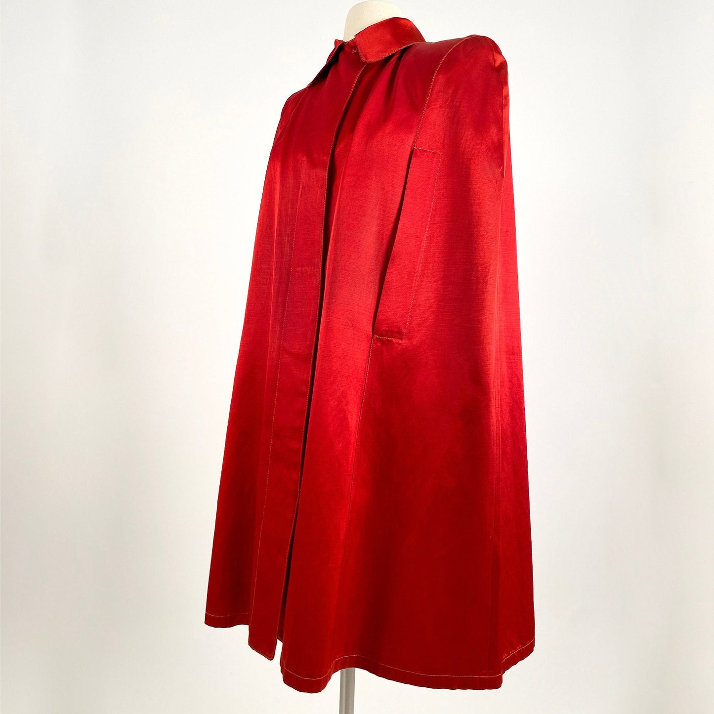 1930-40s Red Satin Cape by Aquatogs  / OSFM