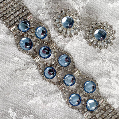 1950s Rhinestone and Matching Earring Set