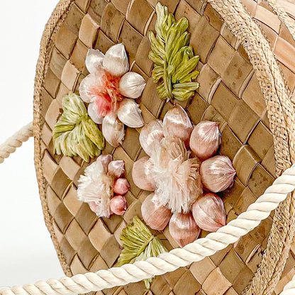 1960s Straw Basket Handbag or Picnic Basket
