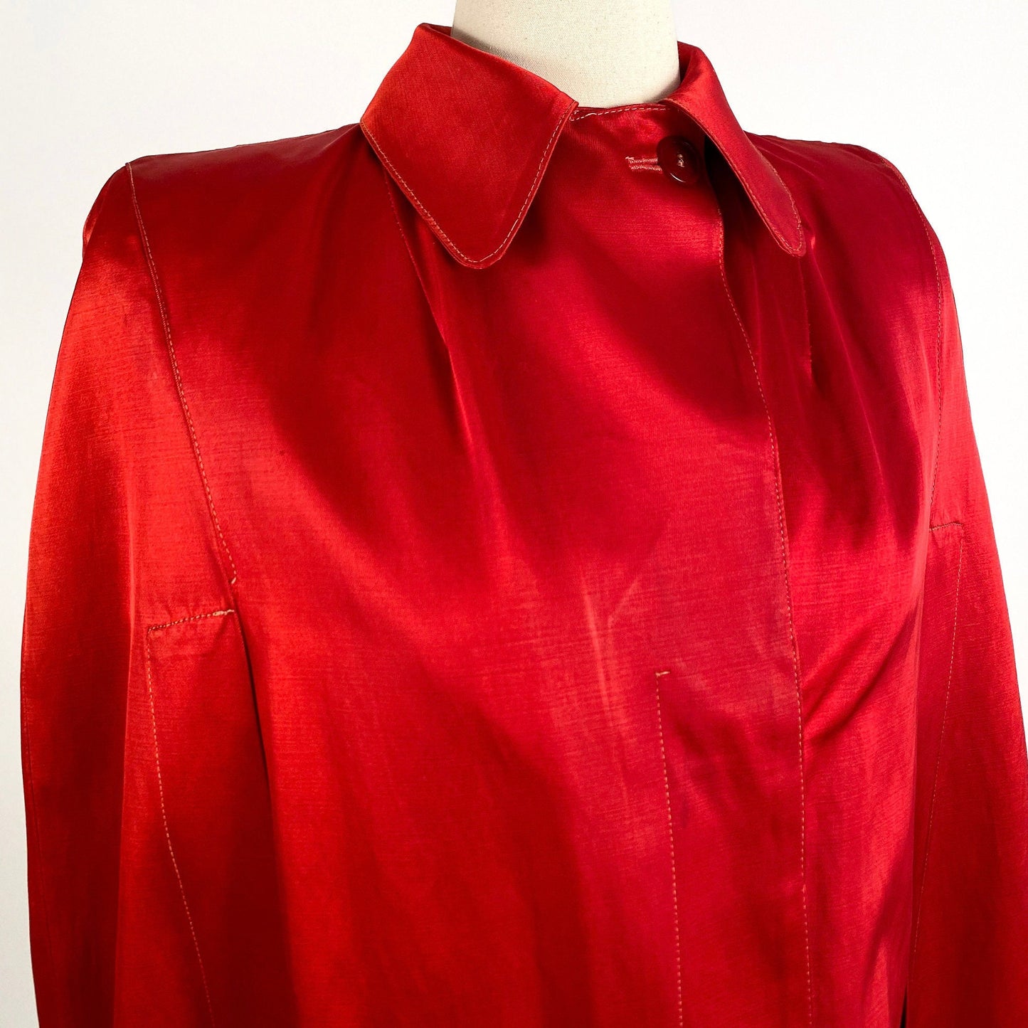 1930-40s Red Satin Cape by Aquatogs  / OSFM