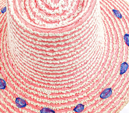 1950s Pink Straw Hat Made in Italy