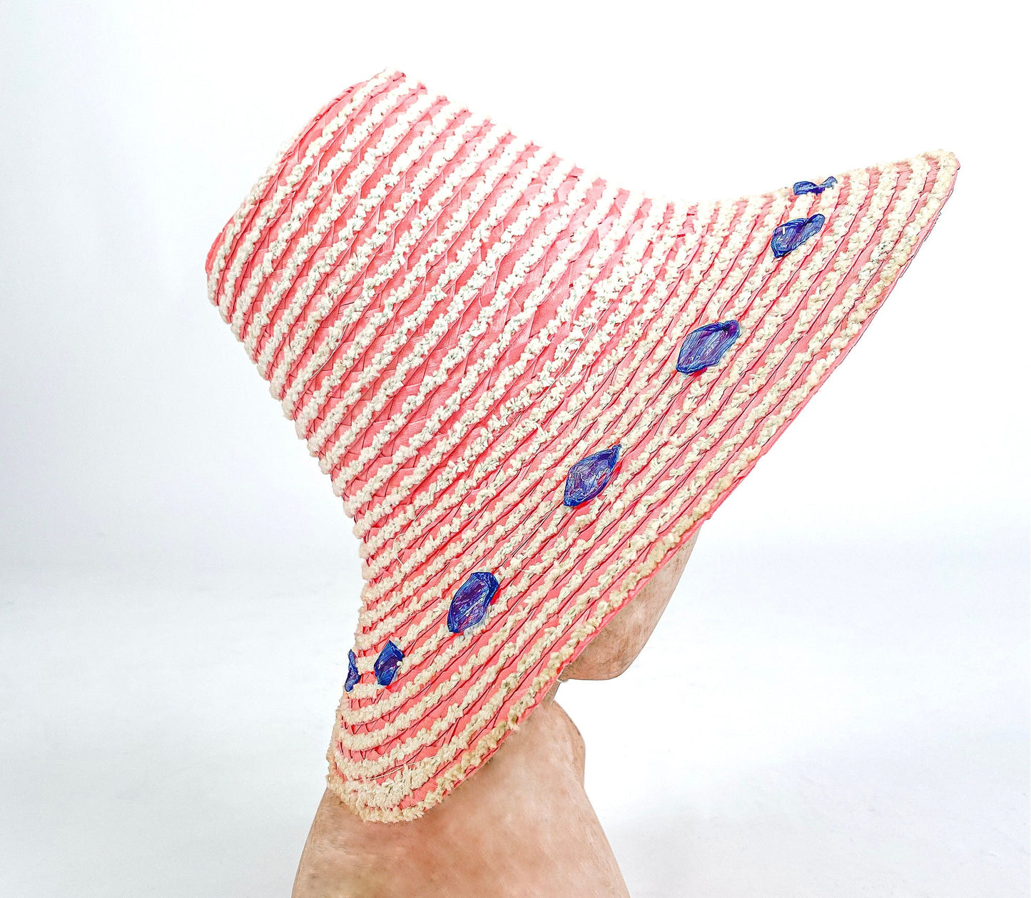1950s Pink Straw Hat Made in Italy