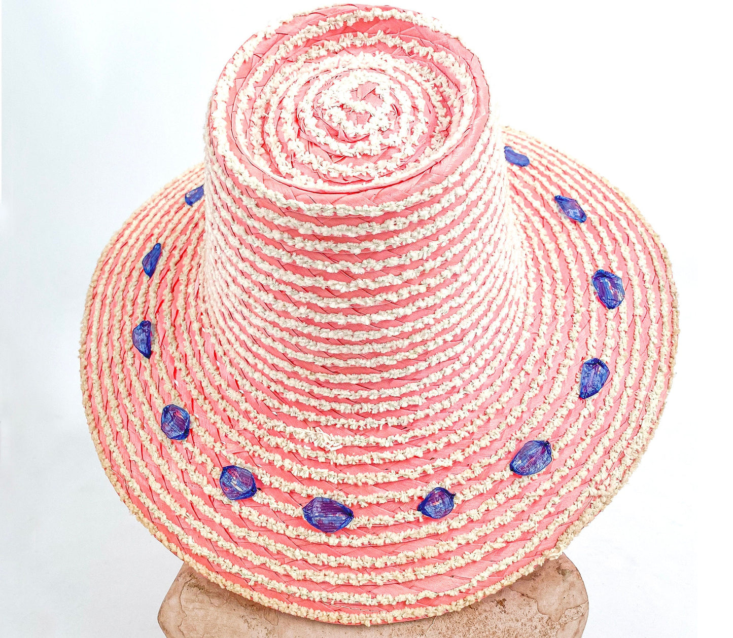 1950s Pink Straw Hat Made in Italy