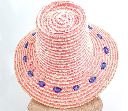 1950s Pink Straw Hat Made in Italy