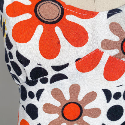 1960s Mod Polka Dot Playsuit / Waist 30