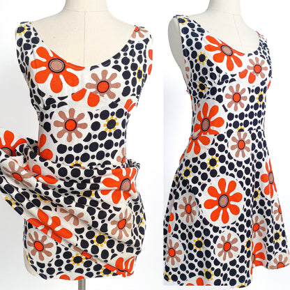 1960s Mod Polka Dot Playsuit / Waist 30
