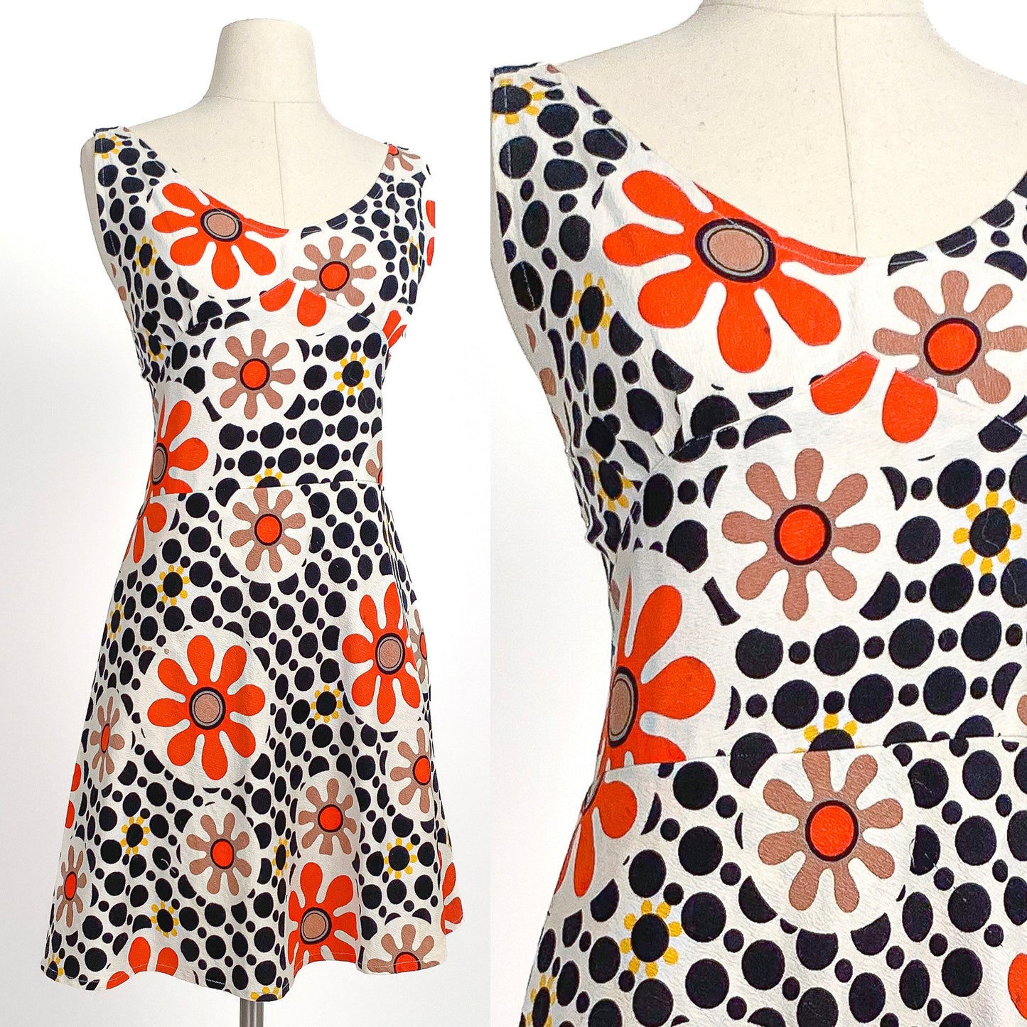 1960s Mod Polka Dot Playsuit / Waist 30
